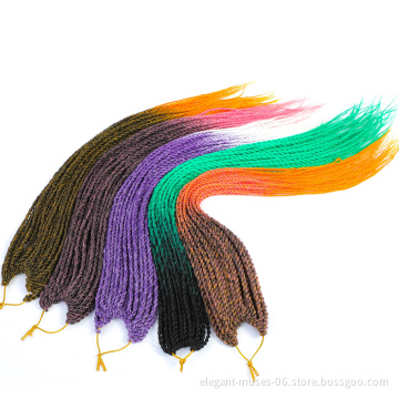 Stocks 24 inch Ombre Senegalese Twist Hair Crochet braids 30 Roots/pack Synthetic Braiding Hair for Women